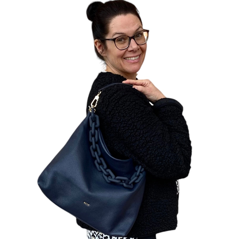 abro SIMONE Hobo Bag Schultertasche, navy blau
