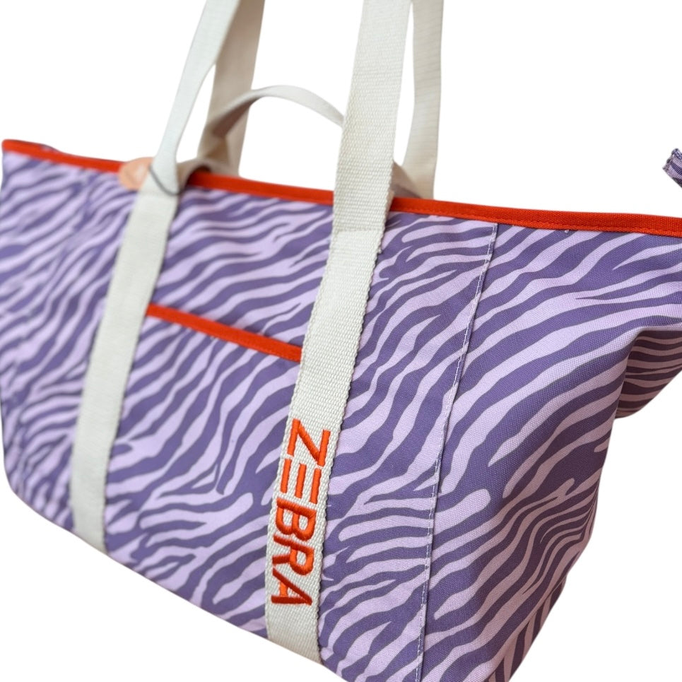 Strandtasche Sporttasche Zebra flieder lila