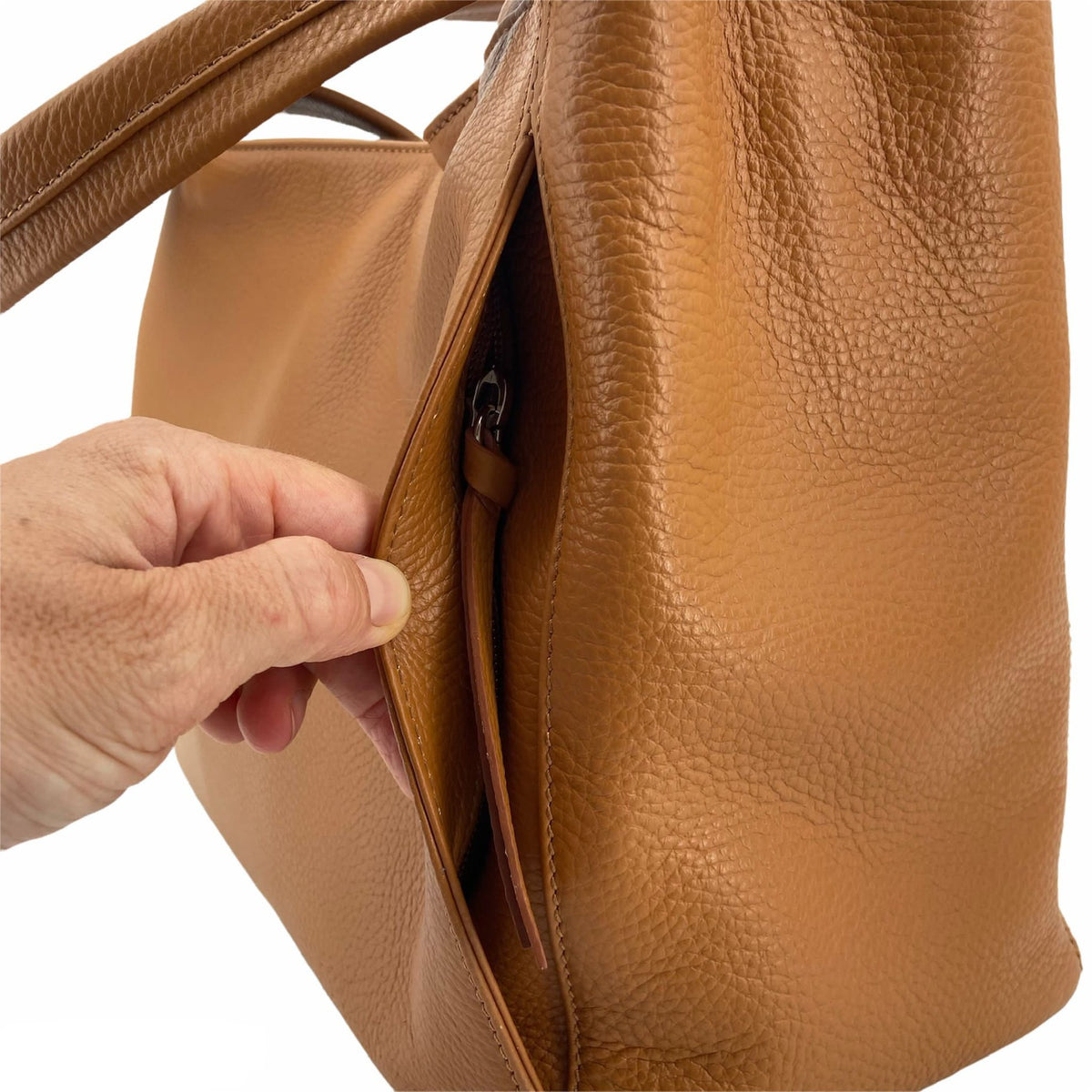 Maxima Schultertasche, biscotto cognac