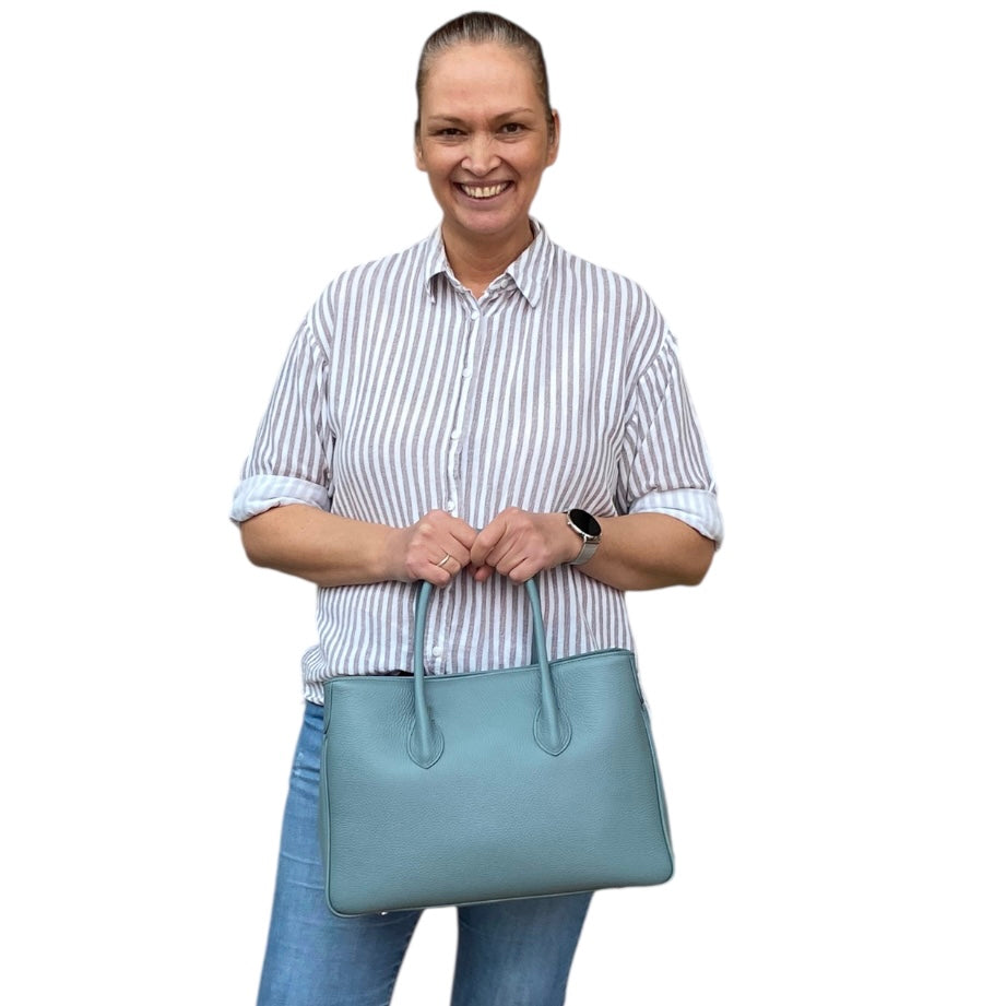 Maxima Handtasche mittel cemento, salbeiblau