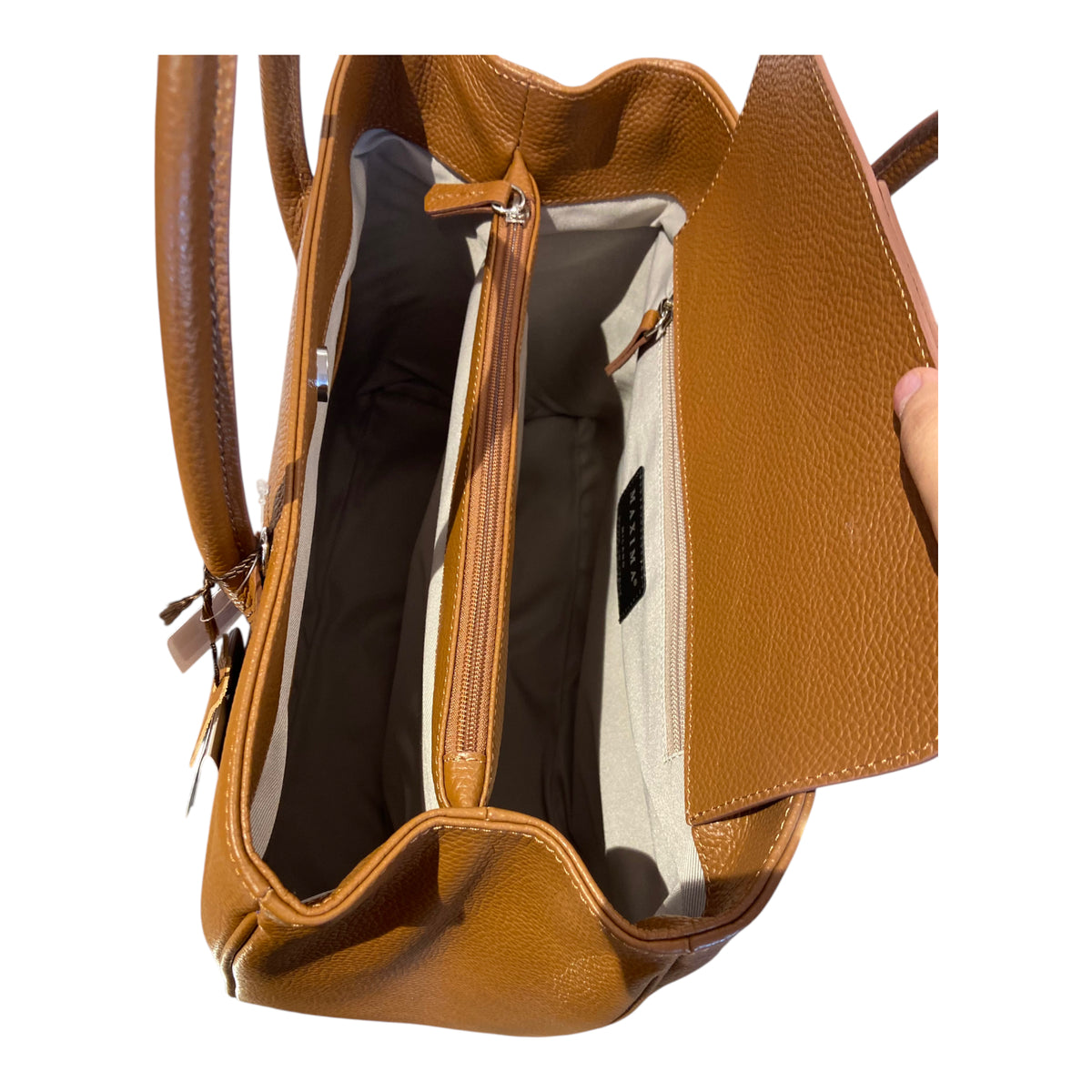 Maxima Handtasche groß cuoio, cognac