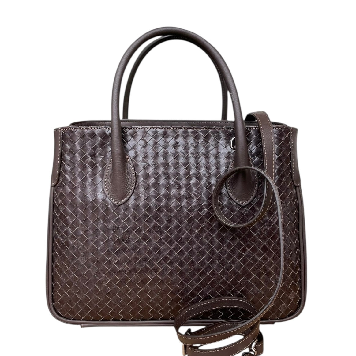 Maxima Handtasche Flecht klein, testa moro, dunkelbraun