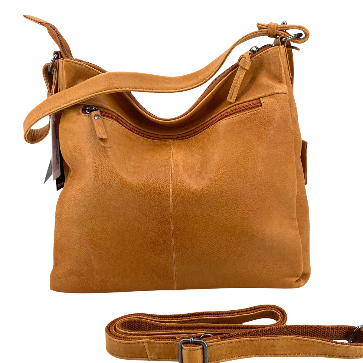 Burkely Just Jolie Schultertasche, Umhängetasche, Beuteltasche, Hobo groß cognac