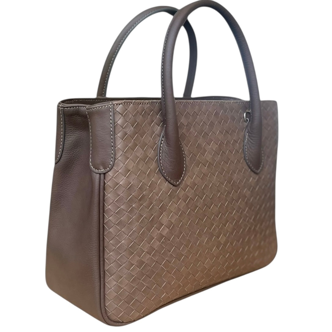 Maxima Handtasche Flecht klein, fango scuro, taupe