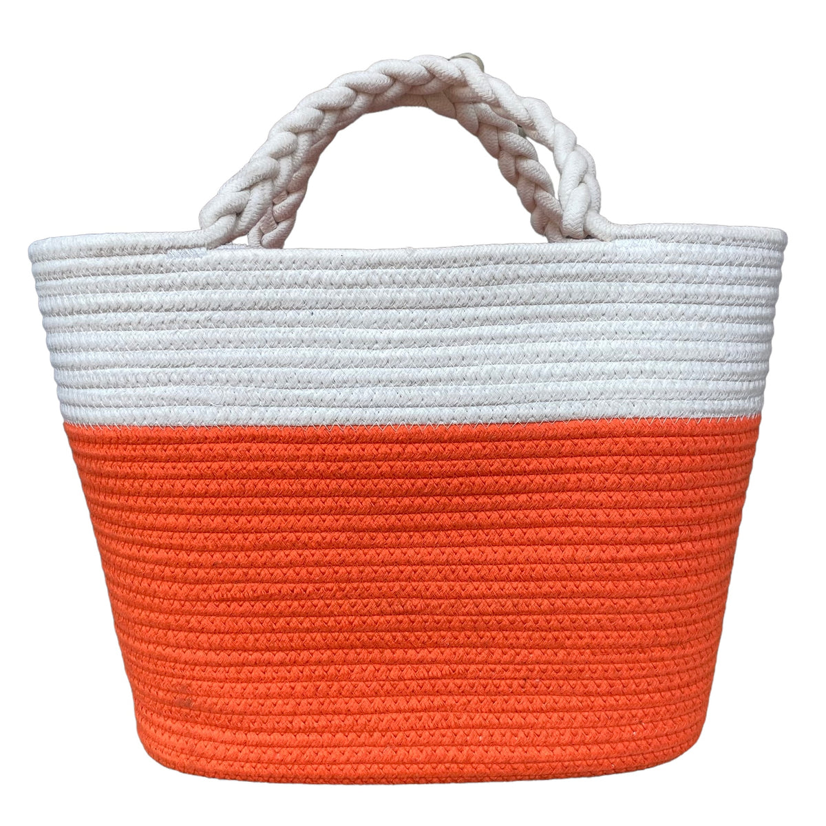 KAMOA Sommertasche Shopper Baumwolle weiß/orange