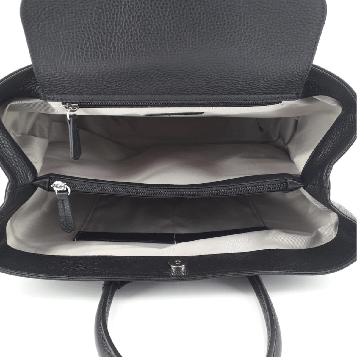 Maxima Tasche groß, schwarz - Innenaufteilung
