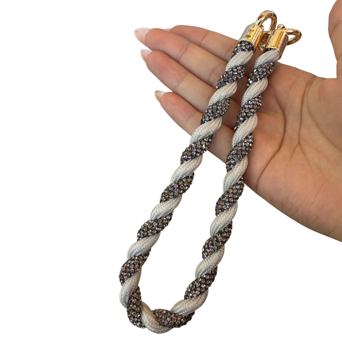 Glitter Schlüsselanhänger Roségold & Beige – kurzer Handy Strap