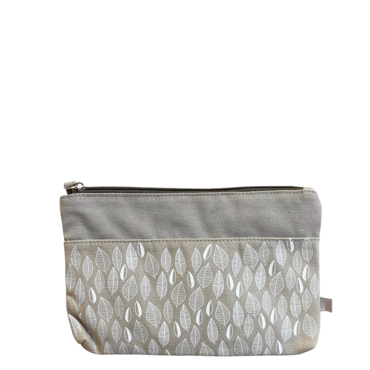 Kosmetiktasche & Taschen-Organizer M „Blättermuster“, grau