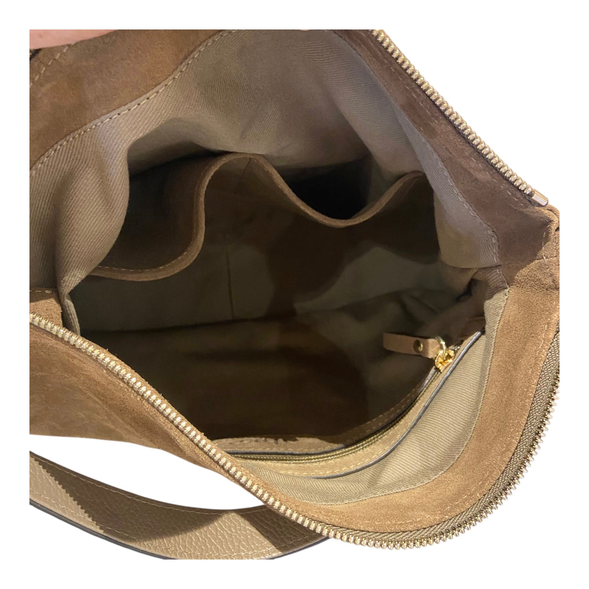 abro JUNA Hobo small velour, khaki