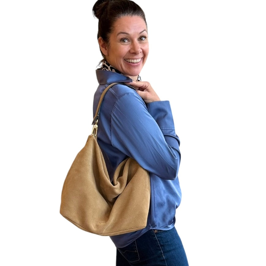 abro Ebony Hobo big Schultertasche cappuccino