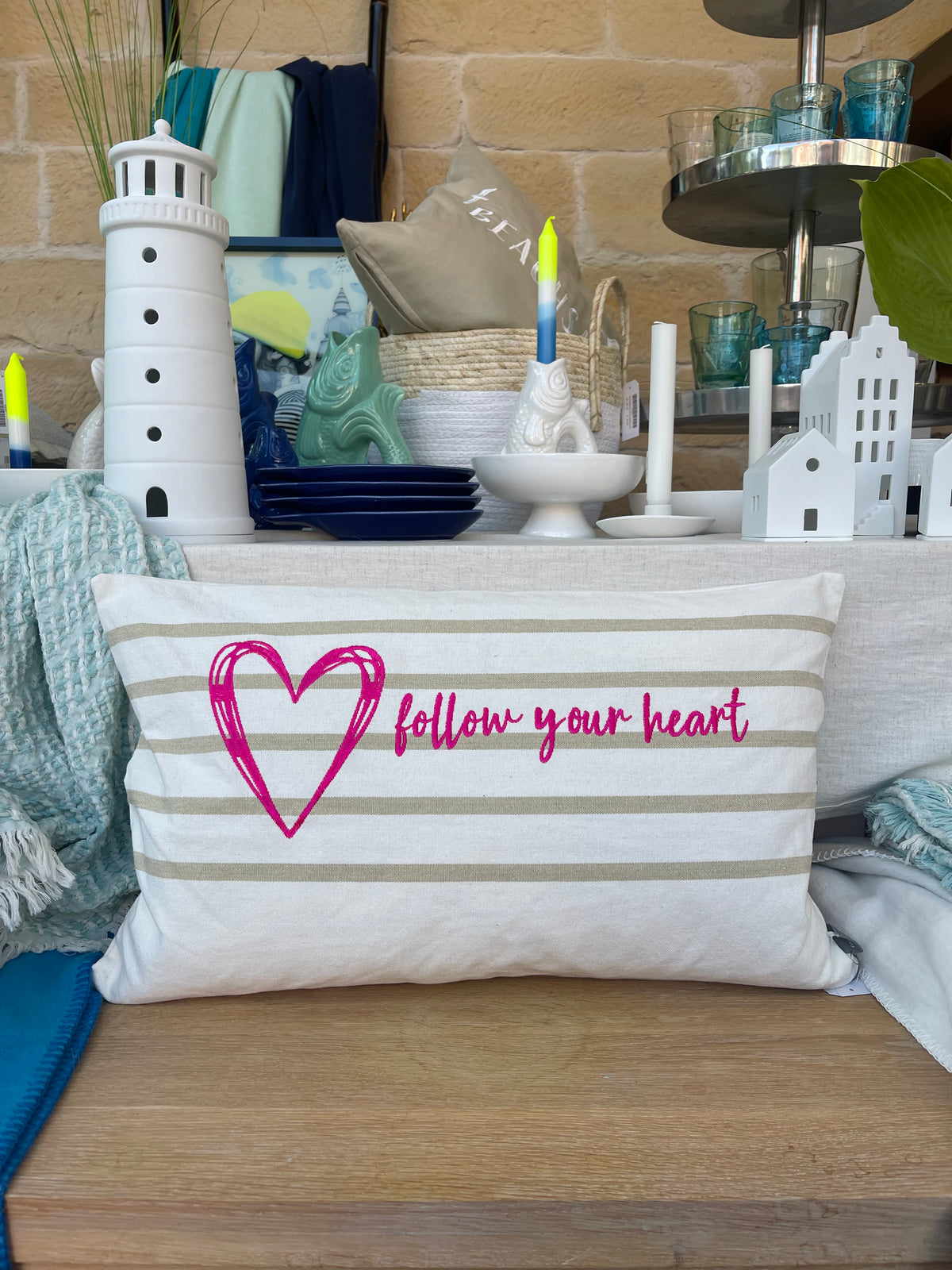 Pad Concept Nautic "follow your heart" Kissenhülle, Pink
