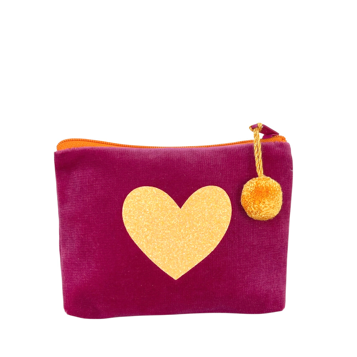 Frau Heidelberg Kosmetiktasche S pink mit NEON orange HERZ