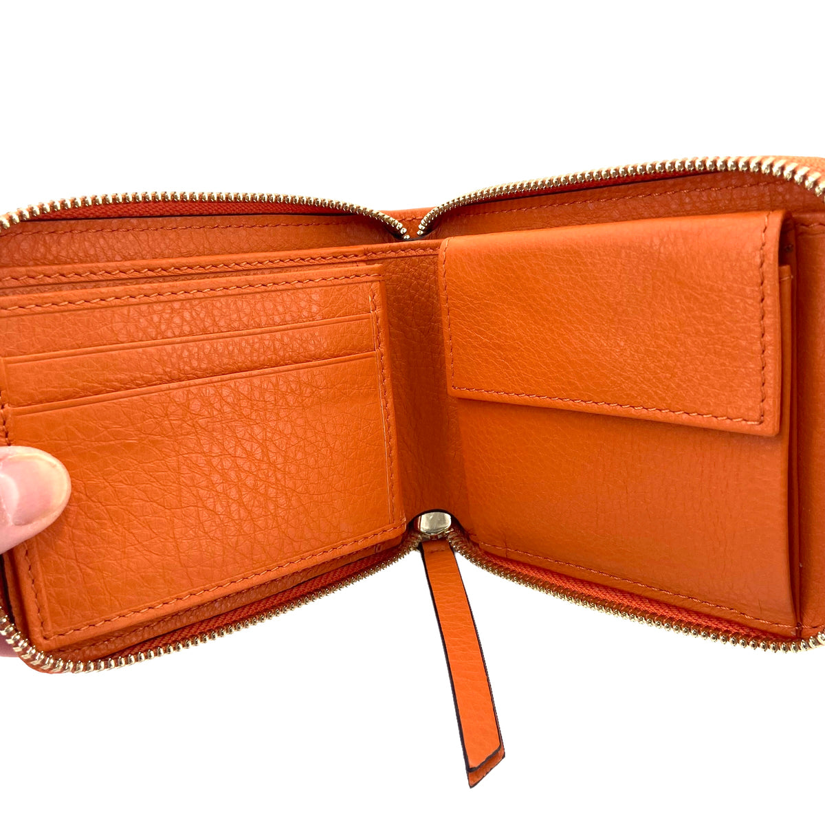 abro Wallet mit Rundum-Reißverschluss, Geldbörse, orange
