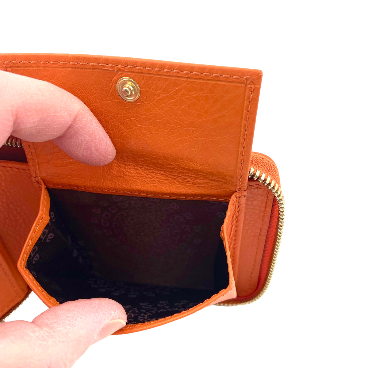 abro Wallet mit Rundum-Reißverschluss, Geldbörse, orange