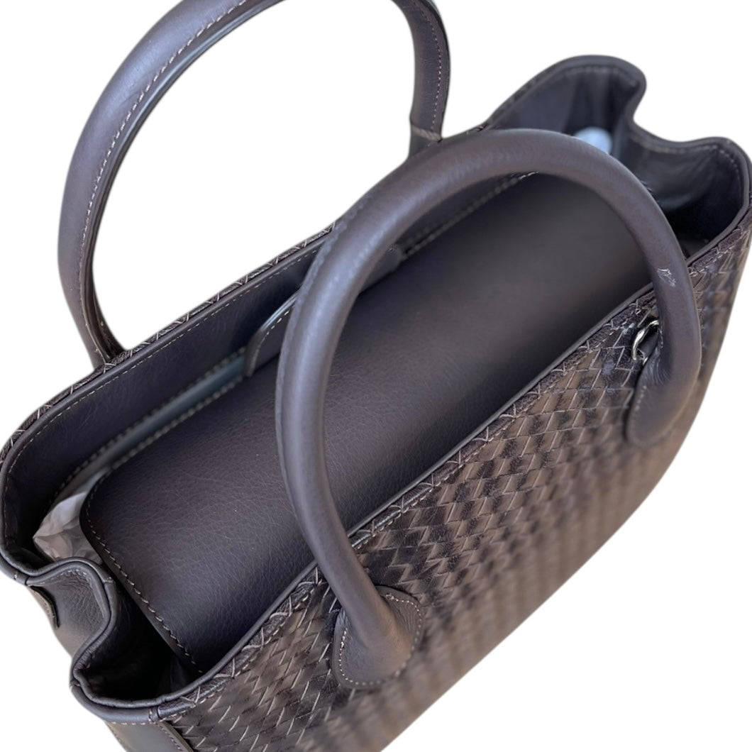 Maxima Handtasche Flecht klein, testa moro, dunkelbraun