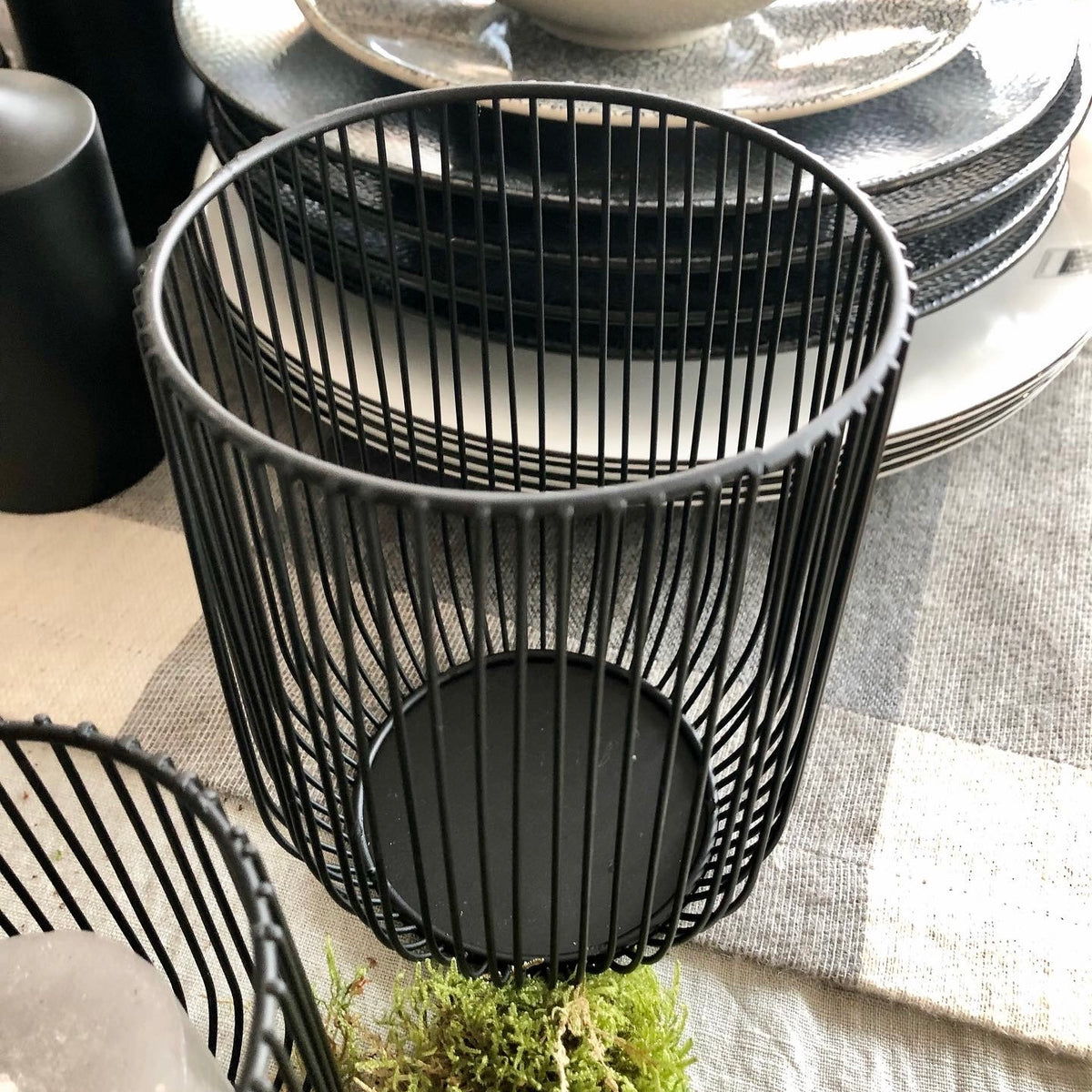 Posiwio Windlicht aus Metall, schwarz