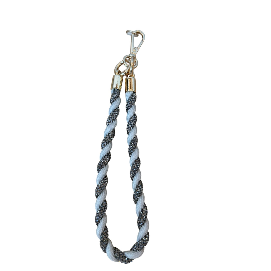 Glitter Schlüsselanhänger Roségold &amp; Beige – kurzer Handy Strap