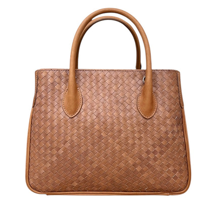 Maxima Handtasche im Flechtmuster klein, biscotto, cognac
