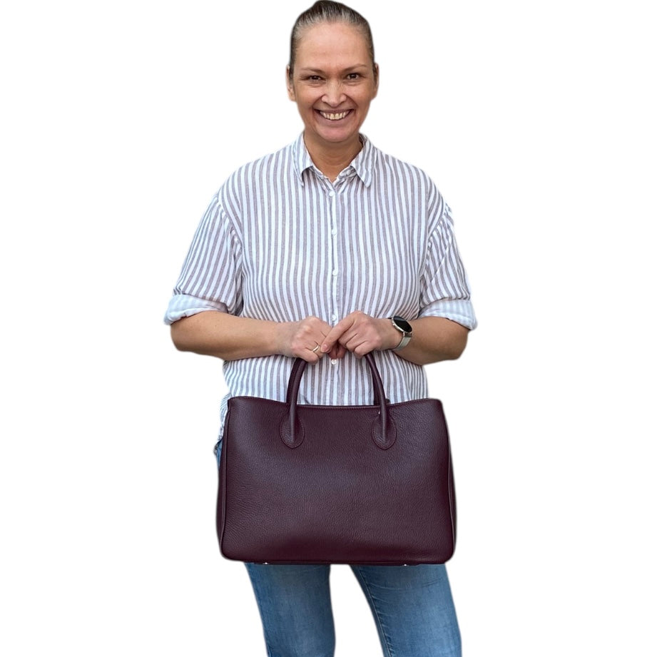 Maxima Handtasche groß burgundy, bordeaux
