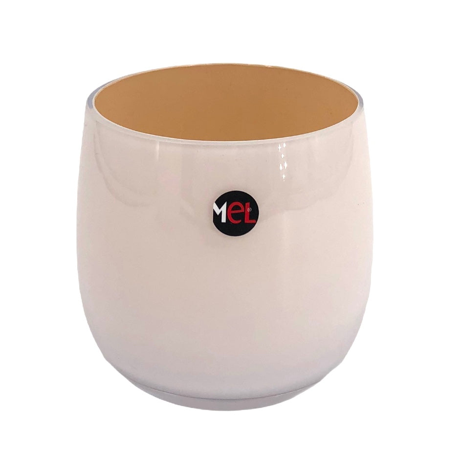 Mel Vase "Happy Spring" klein, sand/puder