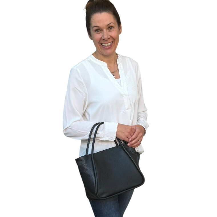 Maxima Handtasche Henkeltasche, nero, schwarz