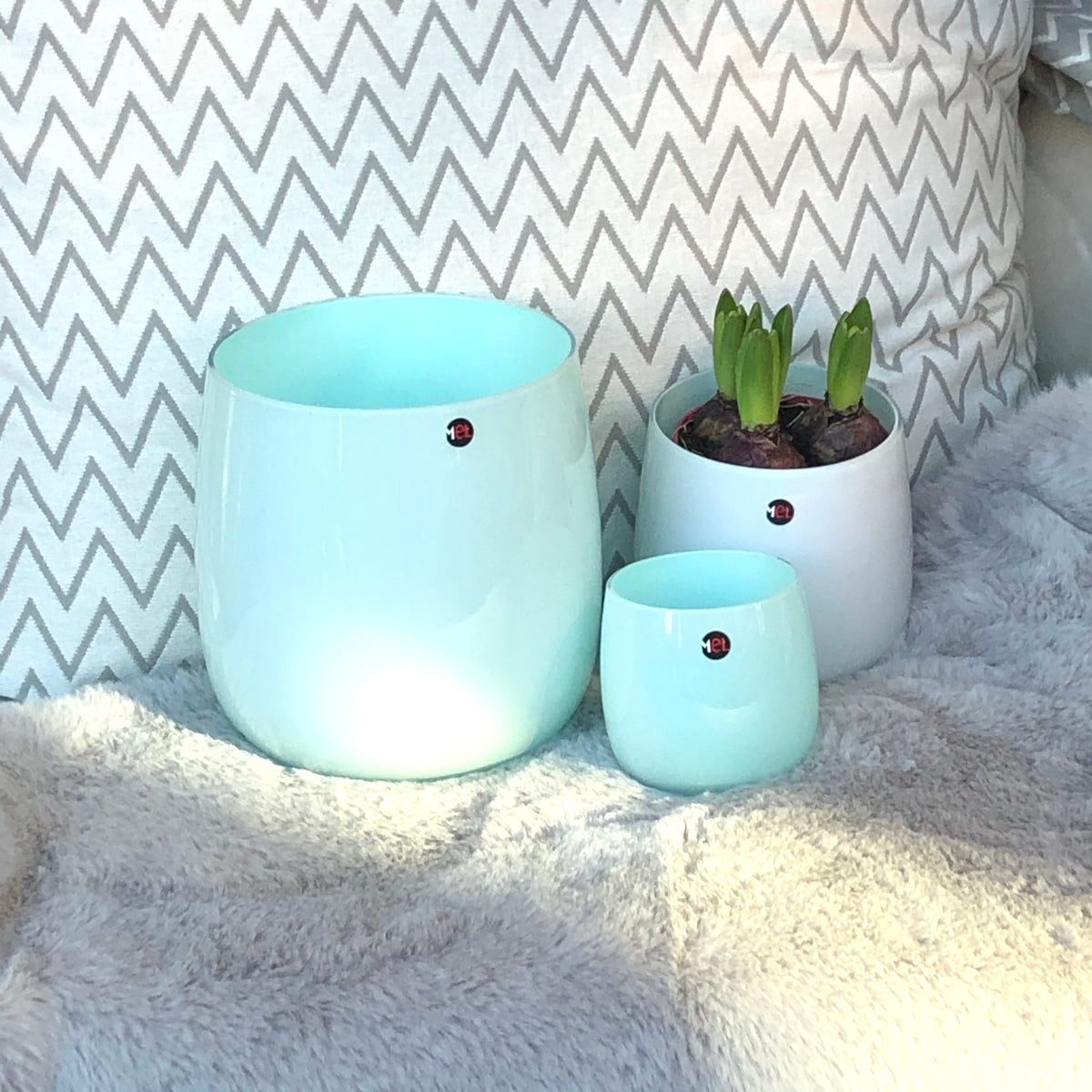 Mel Vase "Happy Spring", türkis