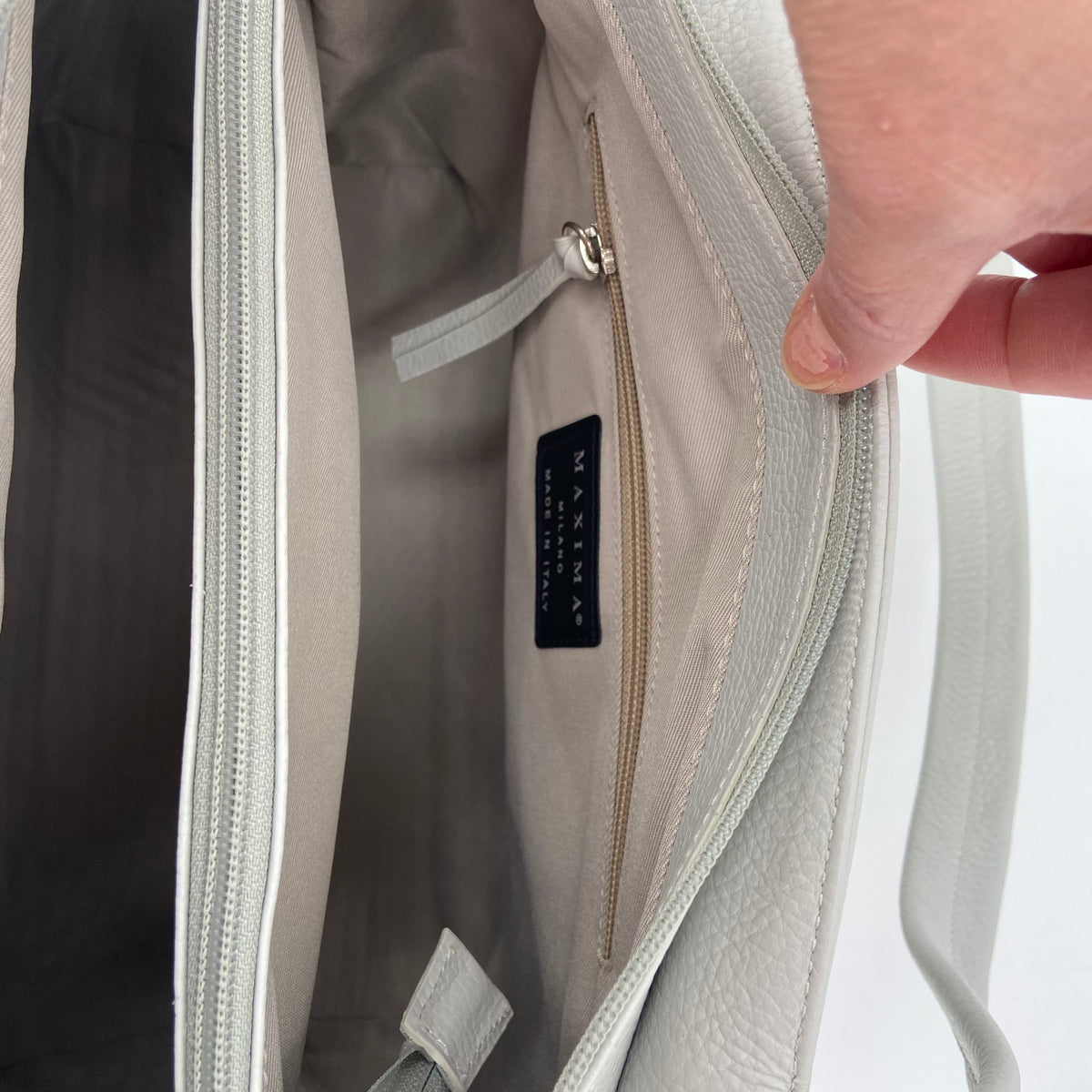 Maxima Arbeitstasche Schultertasche perla, hellgrau