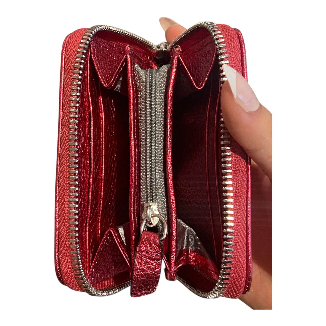 abro Geldbörse Leder glitzer pink