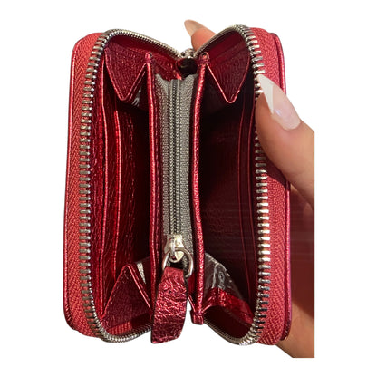 abro Geldbörse Leder glitzer pink