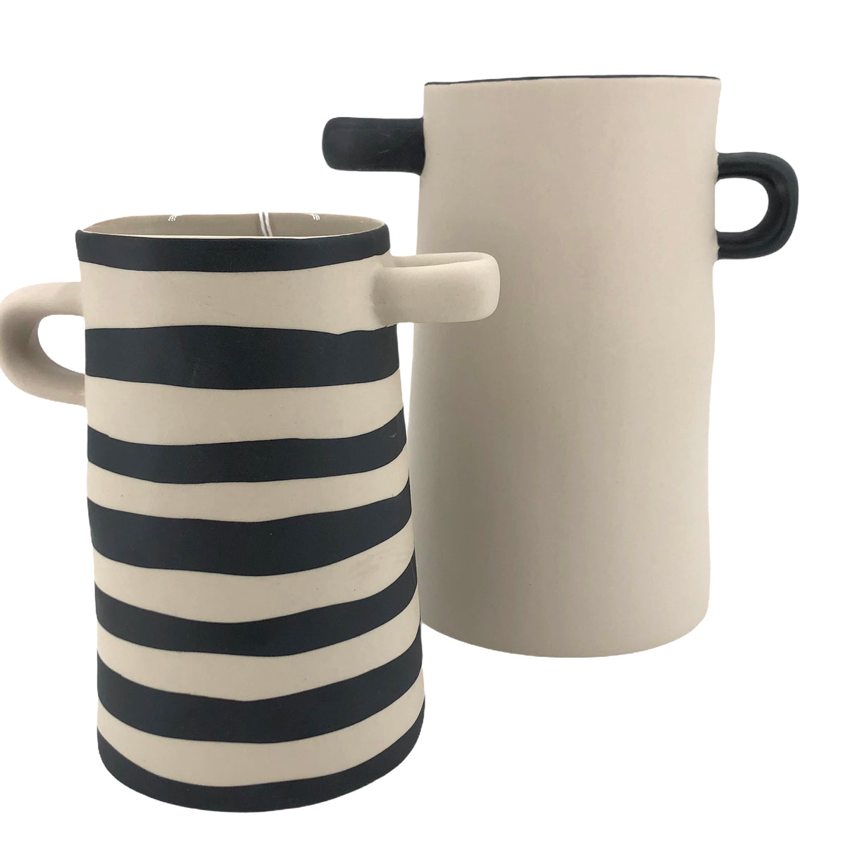 ASA Selection RAYU Vase klein natur schwarz gestreift (vorne)