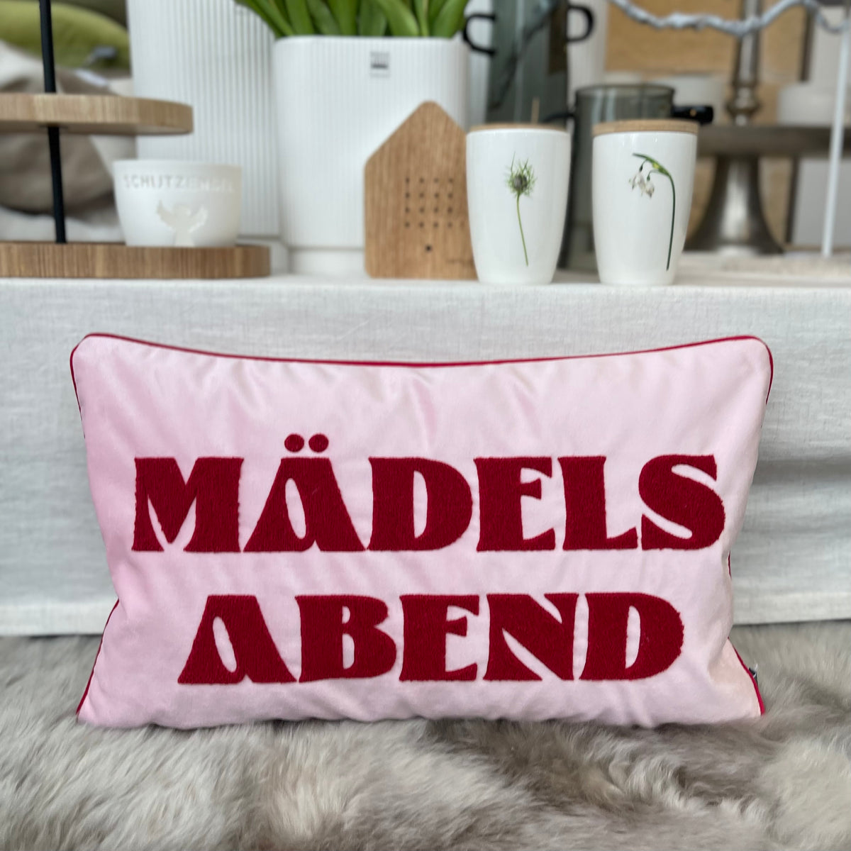 Pad Concept Kissenhülle Letters MÄDELSABEND rosa/pink