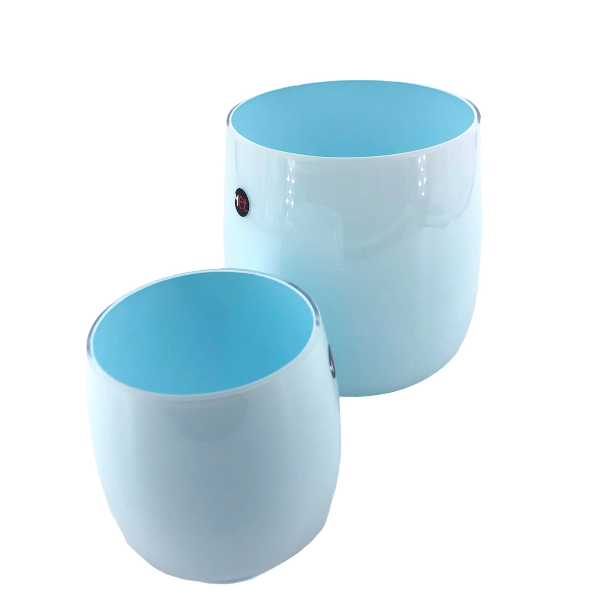 klein und mittlere Mel Vase in pastellblau