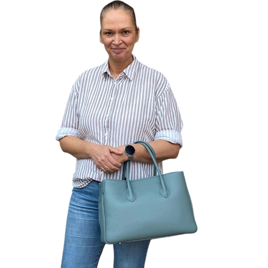 Maxima Handtasche mittel cemento, salbeiblau