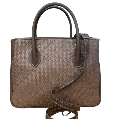 Maxima Handtasche Flecht klein, fango scuro, taupe