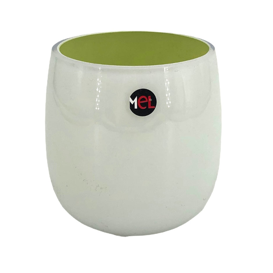 Mel Vase "Happy Spring" klein, schilf/grün