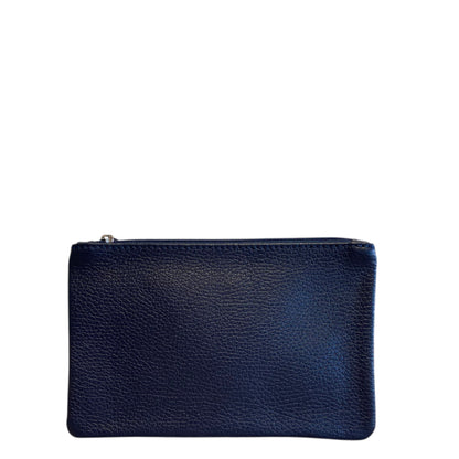 Kosmetiktasche &amp; Taschen-Organizer S aus Leder, dunkelblau