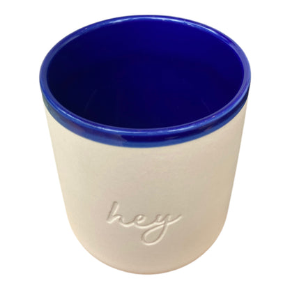 Chic Mic Good Mood Cup Porzellanbecher HEY 380ml, creme/dunkel Blau