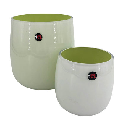 Mel Vase "Happy Spring", schilf/grün