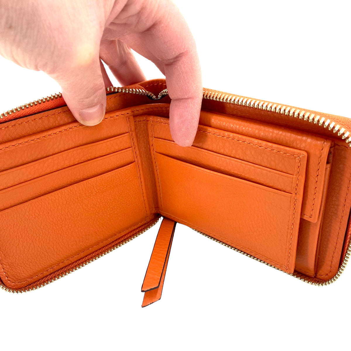 abro Wallet mit Rundum-Reißverschluss, Geldbörse, orange