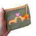Frau Heidelberg Kosmetiktasche S taupe DACKEL neon orange