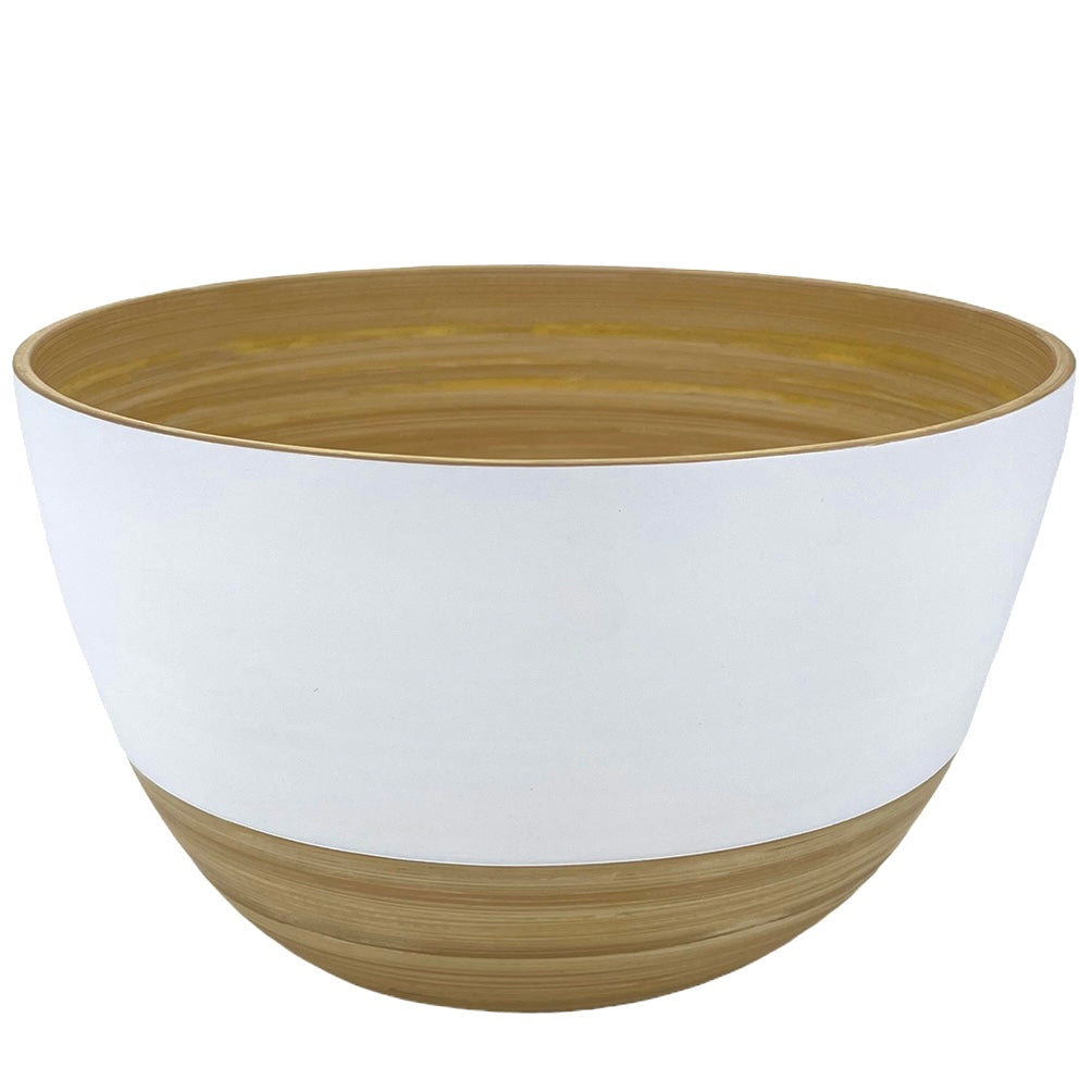 albert L. (punkt) Bambusschüssel BiMa Salatschale 22 x14cm weiß