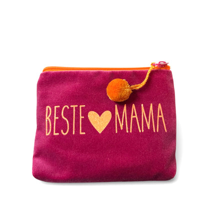 Frau Heidelberg Kosmetiktasche S pink mit NEON orange BESTE MAMA
