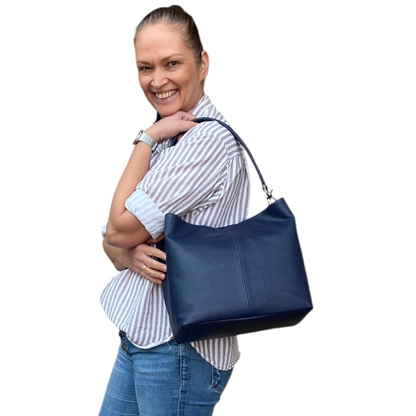 Maxima Schultertasche blu chiaro, mittelblau