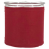 Windlicht aus Glas mit Stoffbezug rot