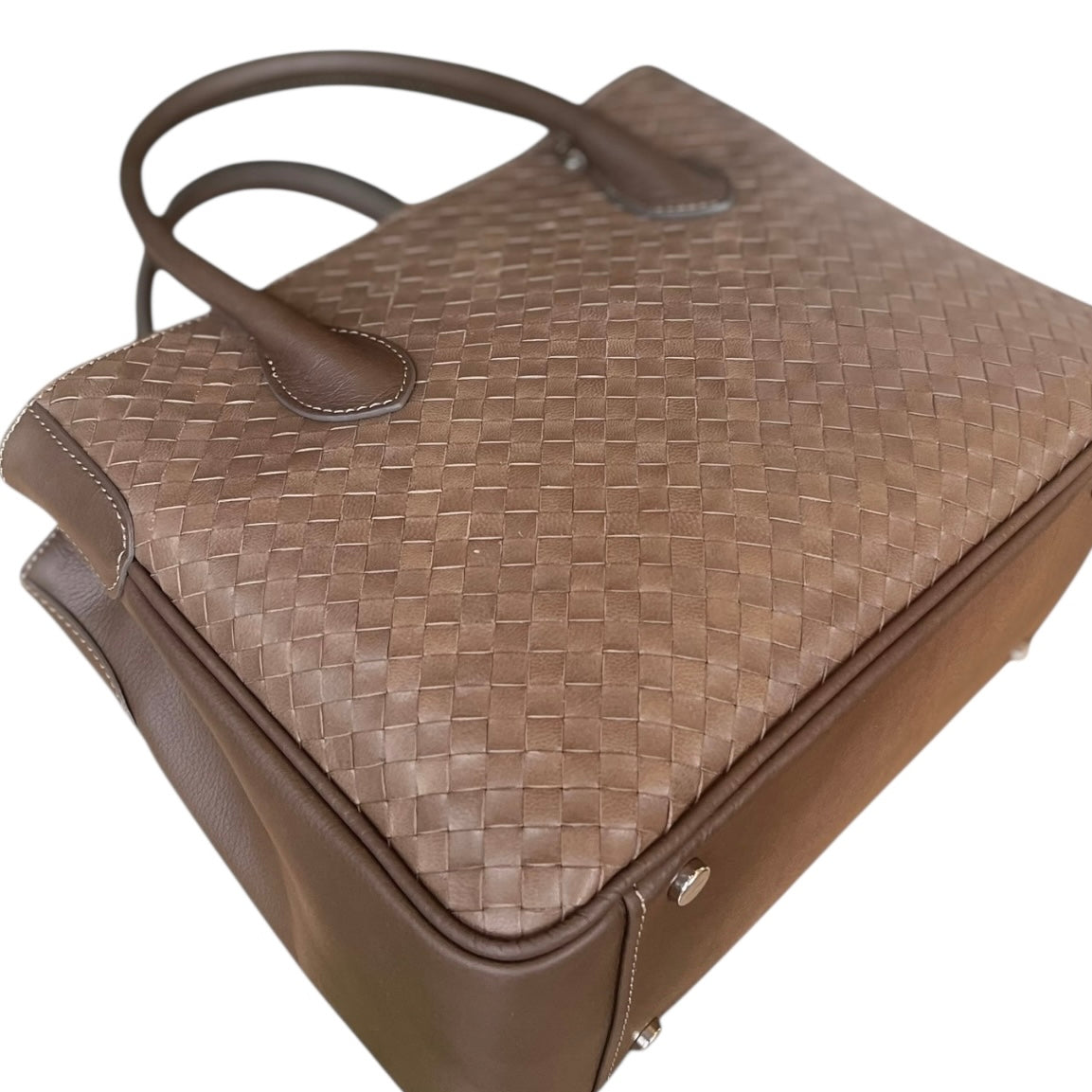 Maxima Handtasche Flecht klein, fango scuro, taupe