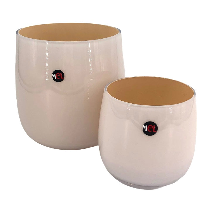 Mel Vase "Happy Spring", sand/puder