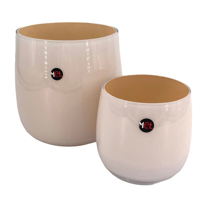 Mel Vase "Happy Spring", sand/puder