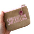 Frau Heidelberg Kosmetiktasche S taupe SUPERHELDIN rosa