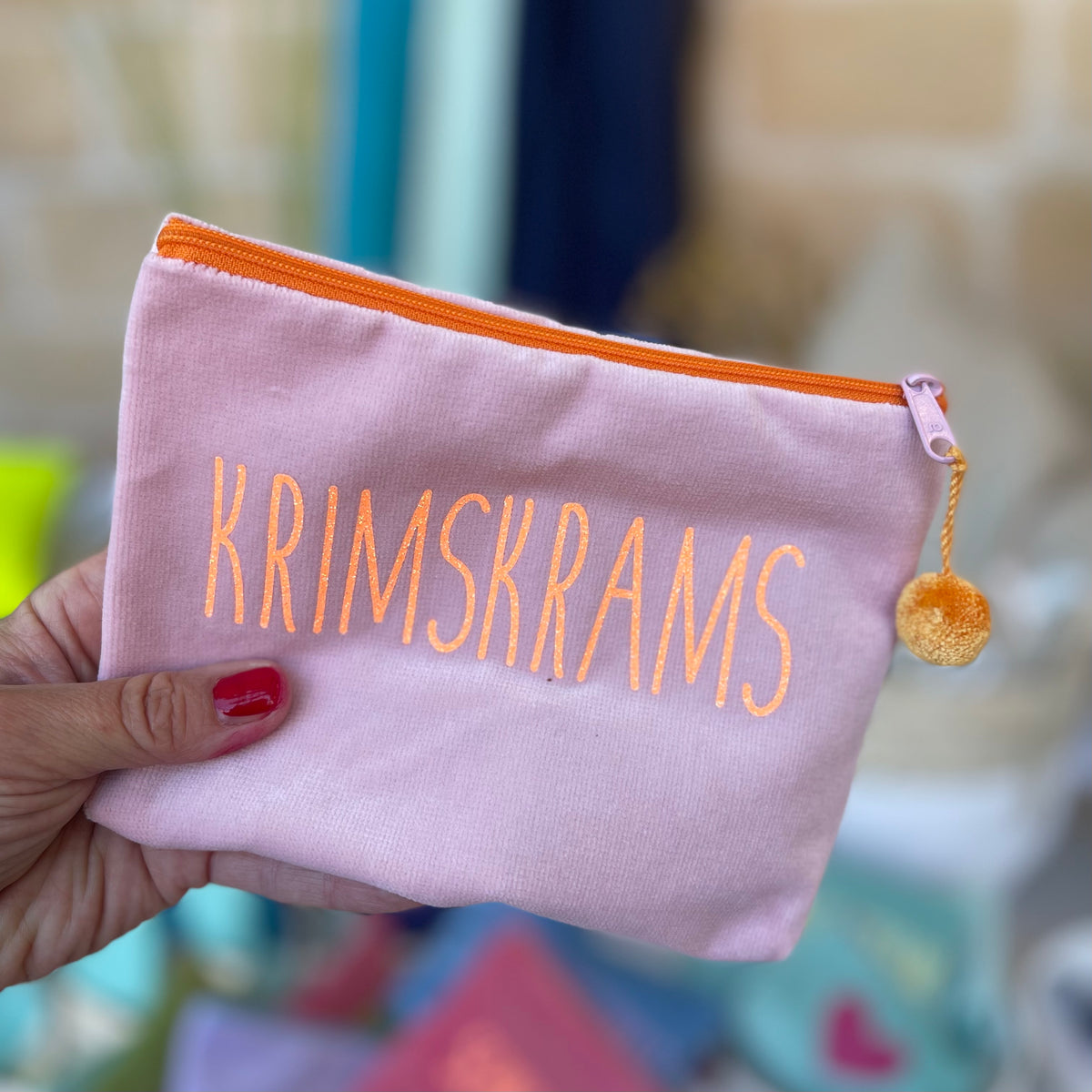 Frau Heidelberg Kosmetiktasche M hellrosa NEON orange KRIMSKRAMS