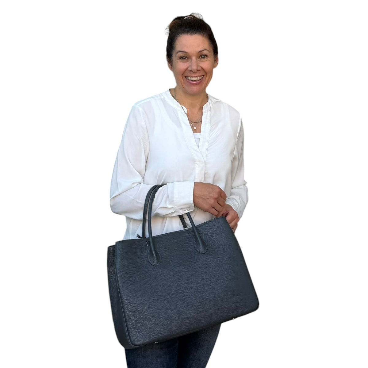Maxima Handtasche groß grigio scuro dunkelgrau anthrazit
